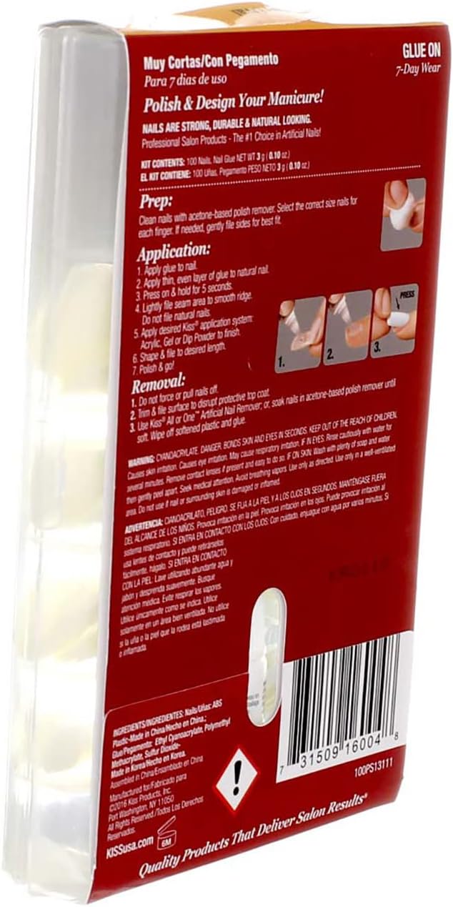 KISS Full Cover Nails Kit, Medium, Active Oval 1 ea (Pack of 5)