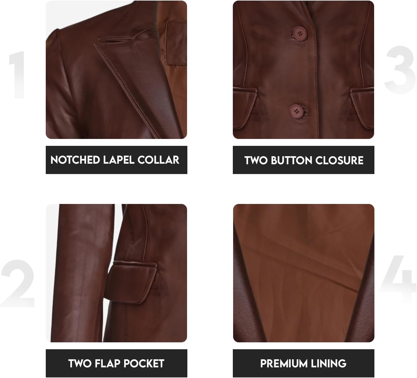 Everyday Leather Blazer Women Genuine Lambskin Leather Jacket Coat - Image 4