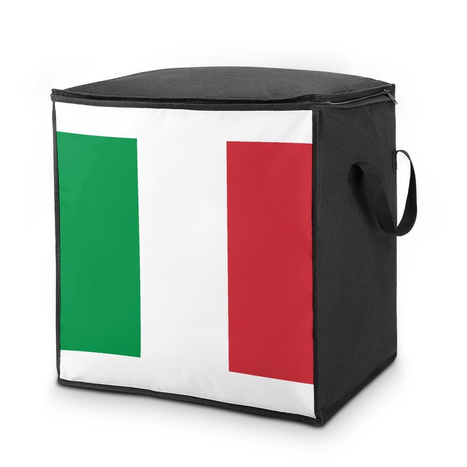 Lyfthologen 70L Storage Bags, Italy Flag Storage Box with Lid Zipper And Handles, Clothes Bags for Quilt, Blankets, Bedding