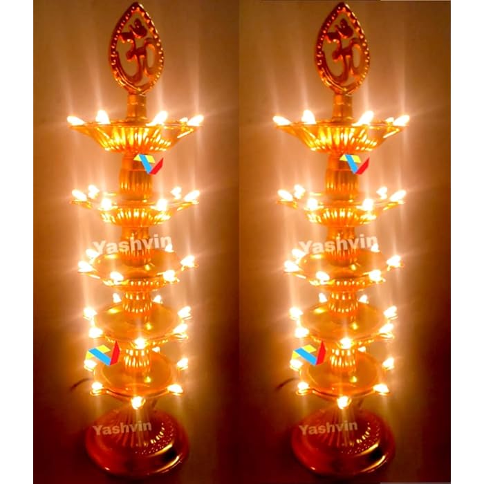 Buy Mandir Light MAHA Pack 5 Layer Lamps for Pooja Room Electric Diya