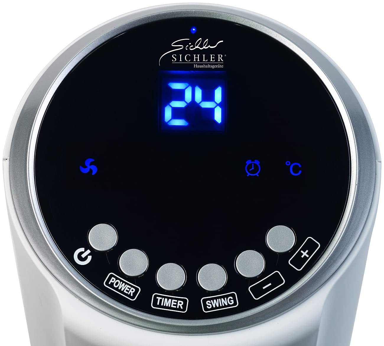 Sichler Haushaltsgeräte calefactor cerámico WiFi de torre 2000 W, compatible con Alexa y Google Assistant