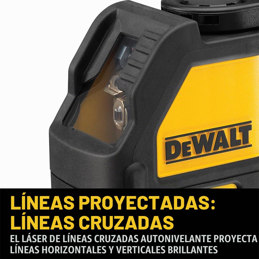 DeWalt DW088CG-XJ - Láser Autonivelante de 2 Líneas en Cruz (Horizontal y Vertical), Color Verde