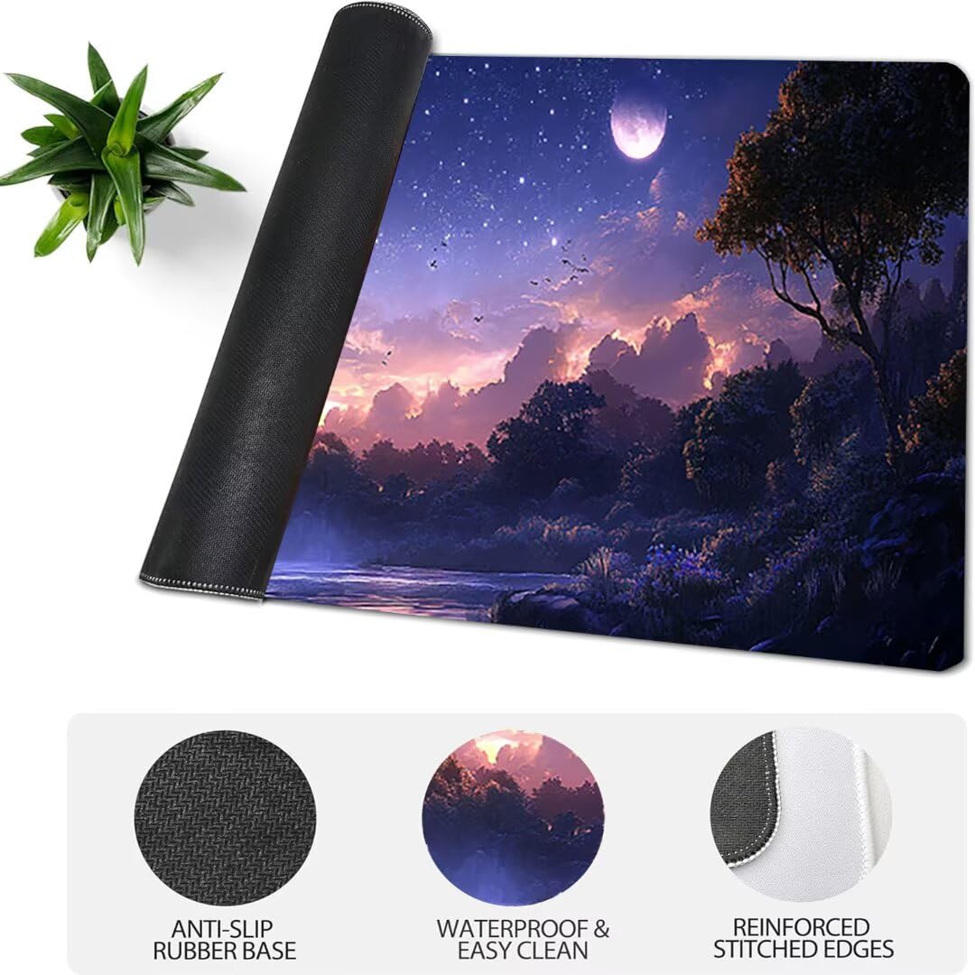 Podkładka pod mysz XXL jesień gwiaździste niebo, podkładka pod mysz XXL - 1600 x 800 x 3 mm - duża podkładka pod mysz, wodoodporna i antypoślizgowa, poprawia dokładność i szybkość. -42595