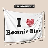 Vista 5 de LIFANGMI I Love Bonnie Blue Tapestry Wall Hanging 60x40 Inch Bedroom Living Room Dormitory Home Decoration Wall Tapestry