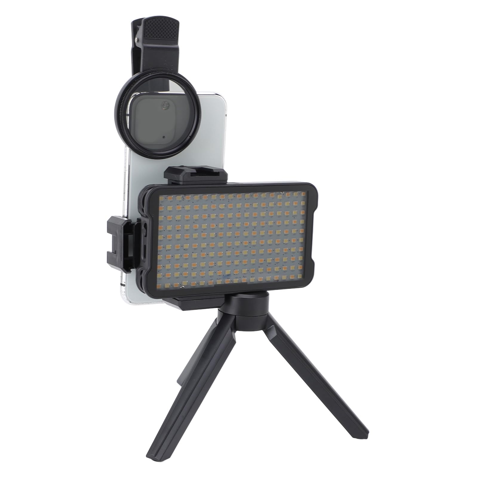 Syrisora Luce di Riempimento a LED Regolabile Luce Portatile per Selfie Anello Luminoso Wireless Ricaricabile Filtro per Obiettivo CPL 52 Mm con Treppiede, Ideale per la Fotografia,