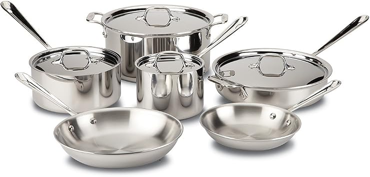All-Clad Tri-Ply Stainless Steel 10 pc. Cookware Set