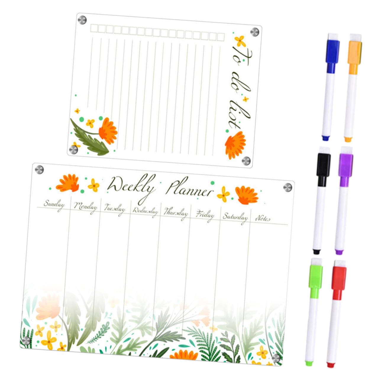 Lavagna Magnetica Trasparente per Frigorifero Planner Settimanale Cancellabile con Design Magnetico Lavagna Planning Riutilizzabile per Note e Liste