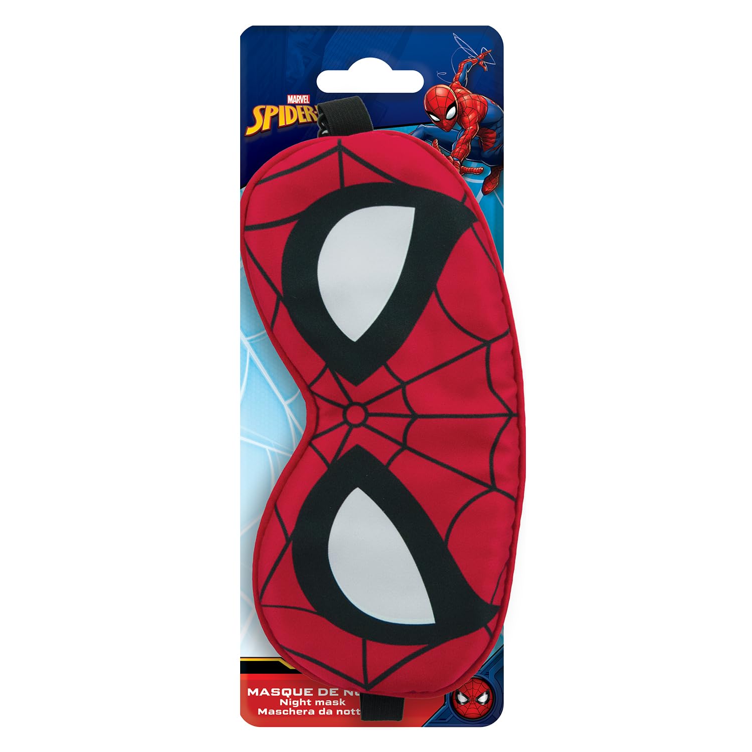 MARVEL - Máscara de Noche Spider-Man – Sueño Divertido y Heroico – Confort Suave para Niños – Banda Ajustable para Ojos – Facilita el Sueño – Regalo Marvel – Accesorio Oficial