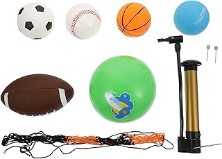 POPETPOP 5Pcs Bambini di Sport Palle Giocattoli Set Piccolo di Calcio Basket Rugby Baseball di Ricambio con Pompa per Indoor Outdoor Parco Giochi Giardino Spiaggia Piscina Giochi Ragazzi