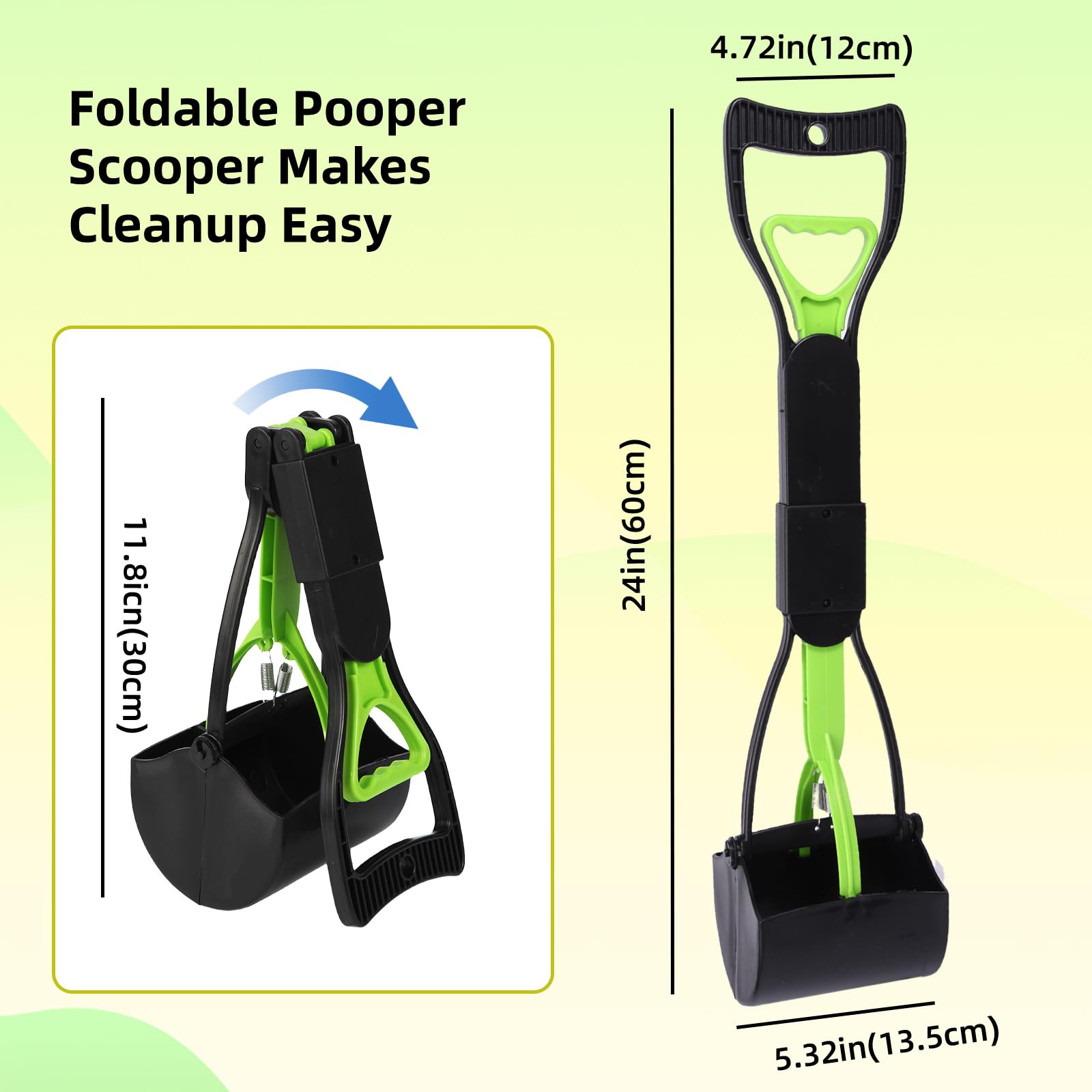 60cm Paletta per Cacca Cani con Manico Lungo,Pooper Scooper Cane,Raccogli Cacca Cane