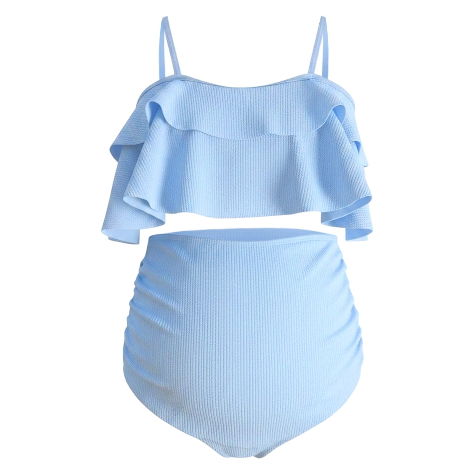 Traje de baño de embarazo para mujer, traje de baño de verano para embarazadas, elegante bikini push-up, ropa de maternidad de dos piezas, tallas grandes, bikini de maternidad, cintura alta