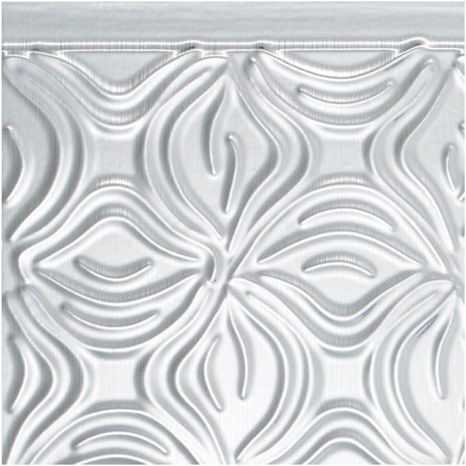 FASÄDE Lotus Decorative Vinyl Backsplash Panel in Brushed Nickel (6X6 Inch Sample)