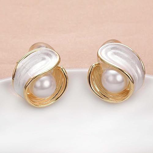 Miniatura 10 de Yoursfs Pendientes de clip para mujer de imitación de perlas de marfil sin pendientes pequeños