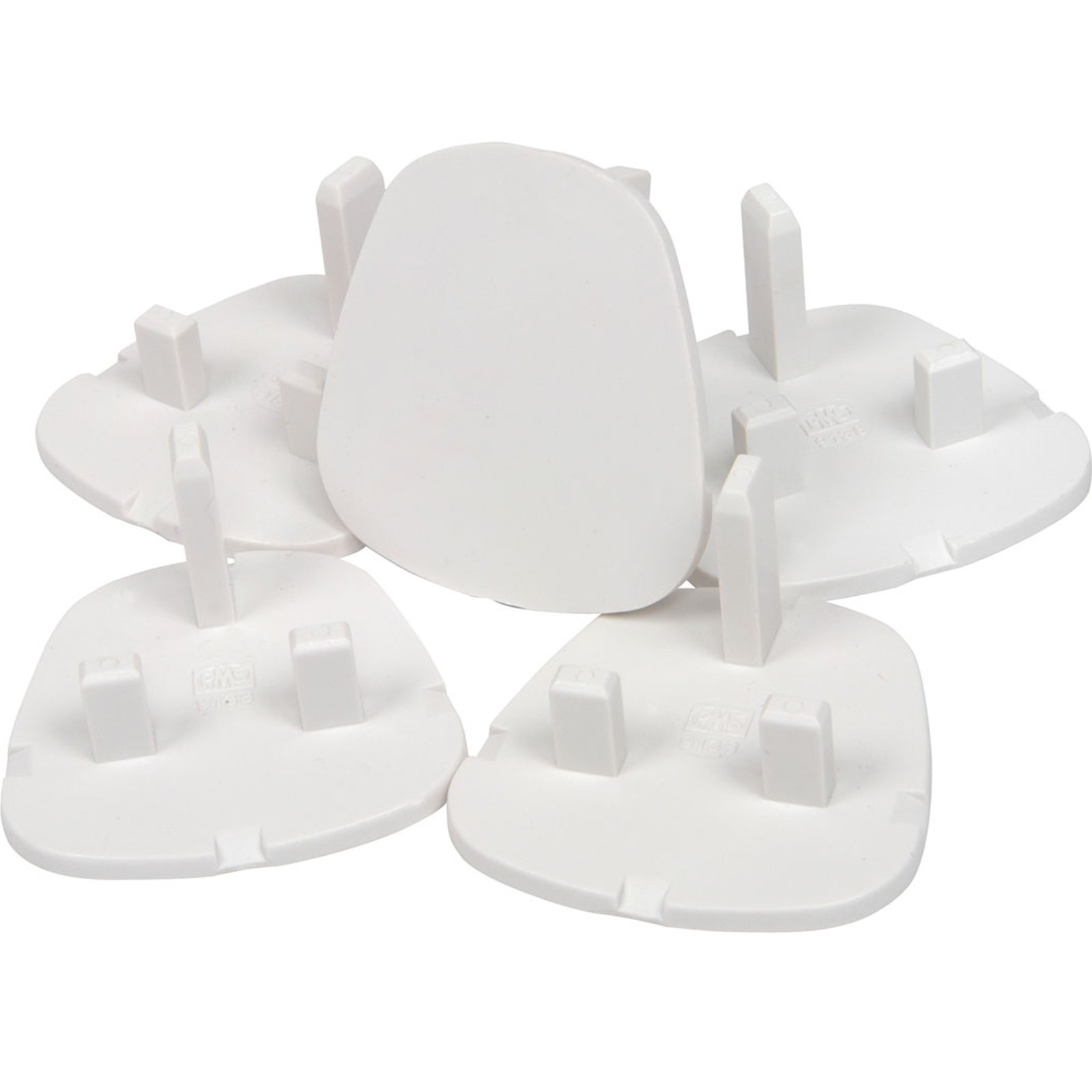 Qty 5X UK Plug Plastic Safety Covers - for Electrical Sockets Pets, Baby, Child