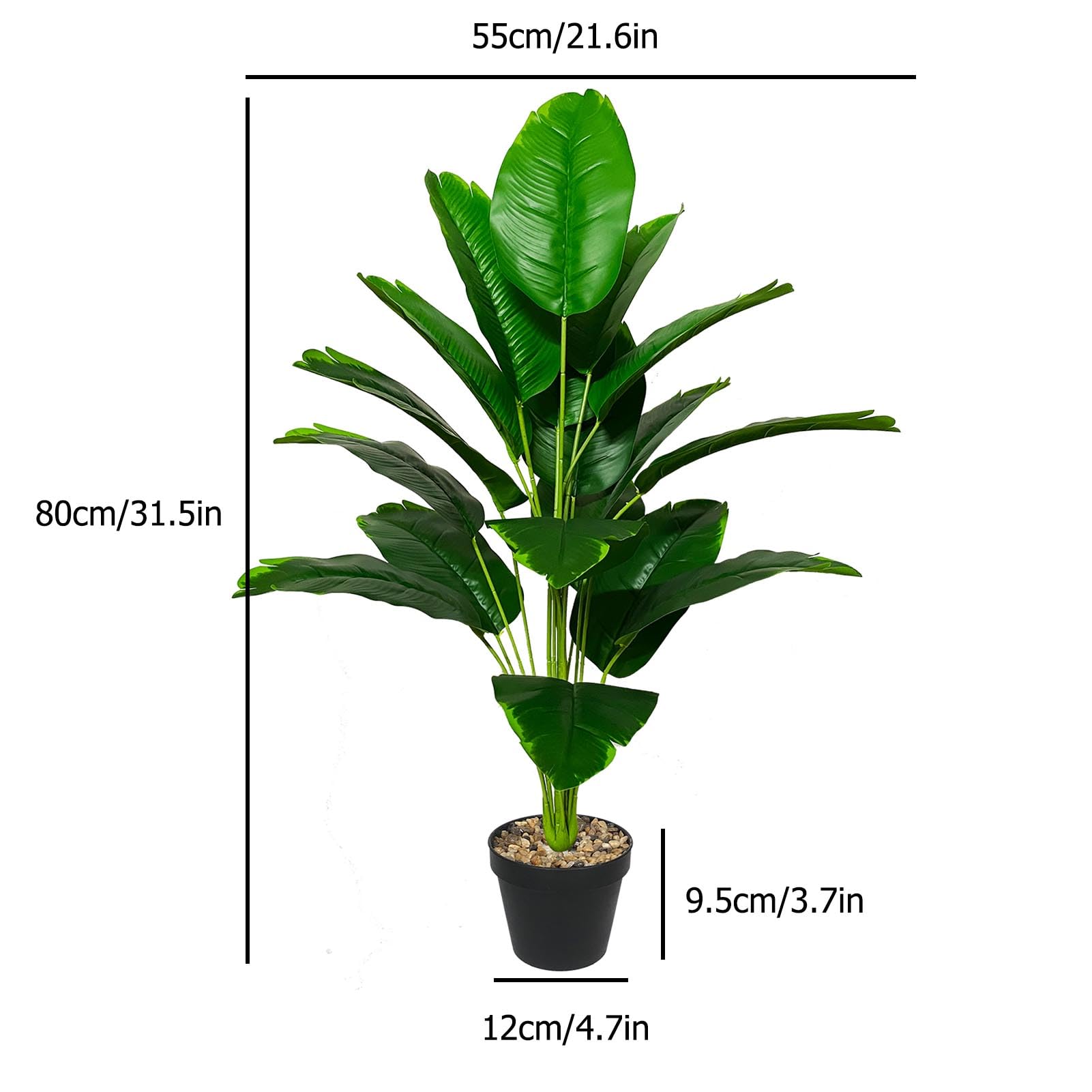 Palma artificiale PHYTREE da 1,8 m, con fioriera alta nera | FindTheDeal