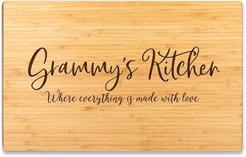 Miniatura 1 de Andaz Press - Tabla de cortar de madera de bambú, 15.7 x 11.0in, diseño de Grammy's Kitchen Where Everything is Made with Love, 1 paquete, grabada