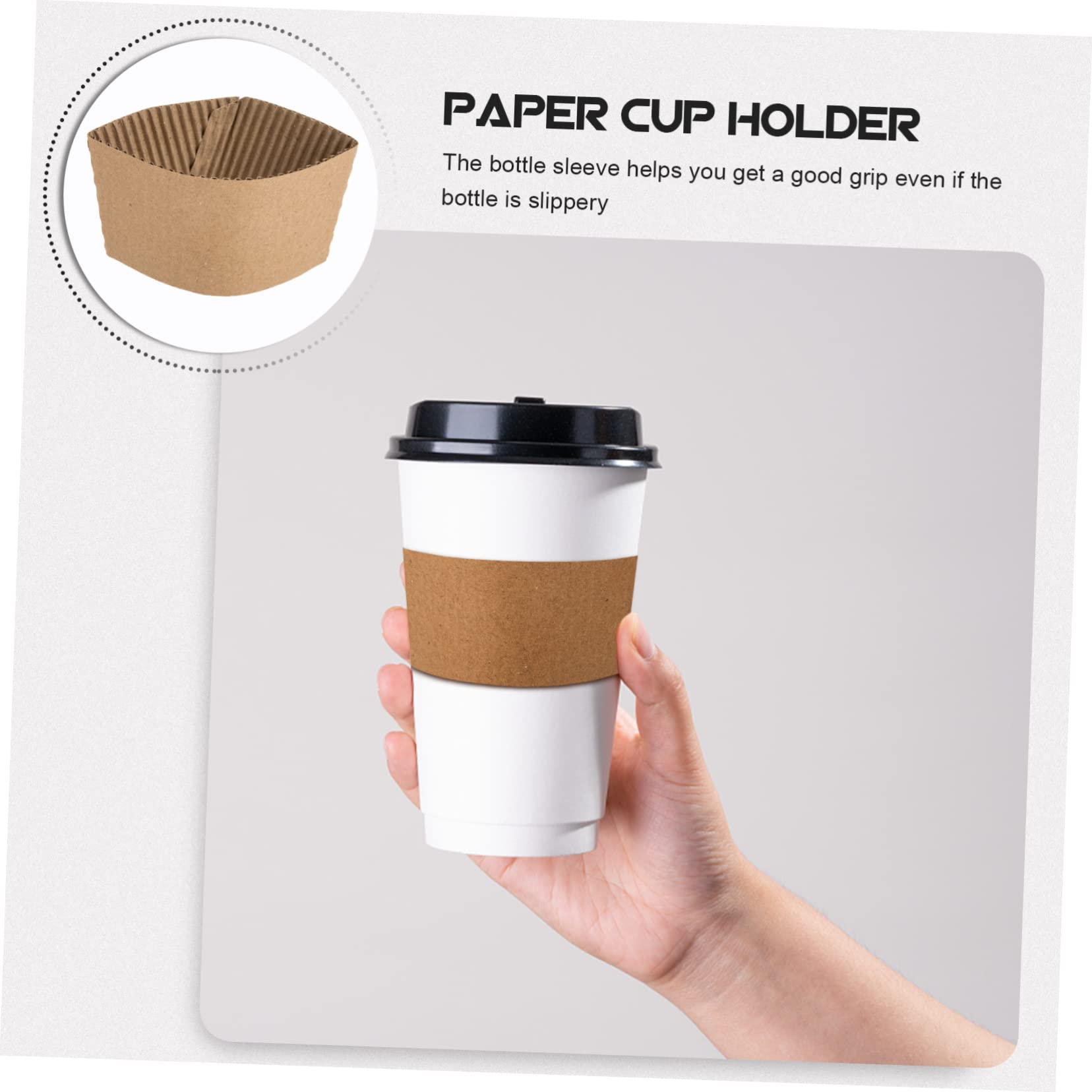 Healvian Manga De Taza De Café De Cartón Ondulado Pack De 100 Protector Antideslizante Y Resistente Al Calor Para Vasos Para Llevar En Hogar Y Cafetería