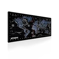 STRIFF World Map Mouse Pad 80 x 30 cm Rubber 0.2 cm Thick Anti Slip Backing