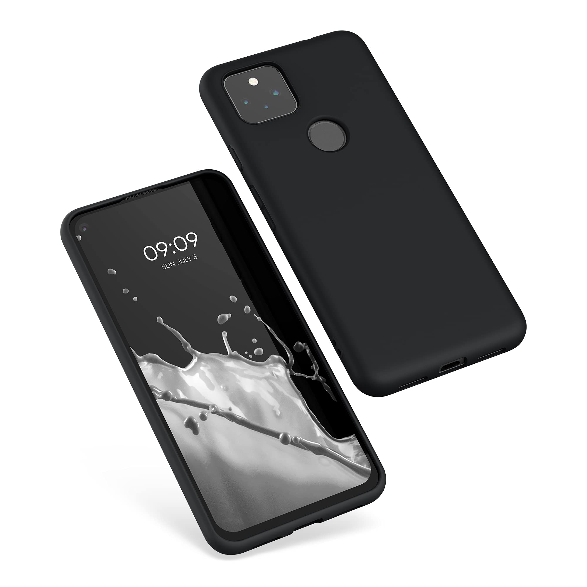 kwmobile Case Compatible with Google Pixel 5a 5G Case - Soft Slim Protective TPU Silicone Cover - Black