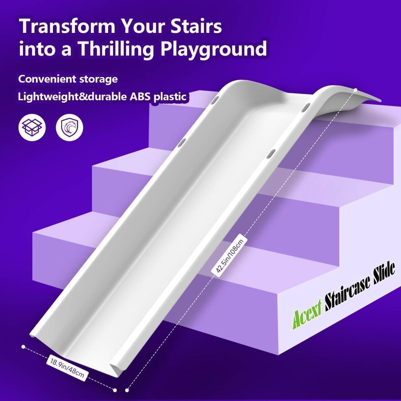 Upgraded 4 Pack Staircase Slide,Compatible with 90% Staircase, Stair Mounted Kids Indoor Home Staircase Slide