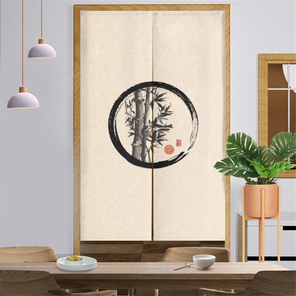 Porte-Rideau Court Noren Japonais - Motif Vagues Bleu, Style Rétro | Décoration Maison