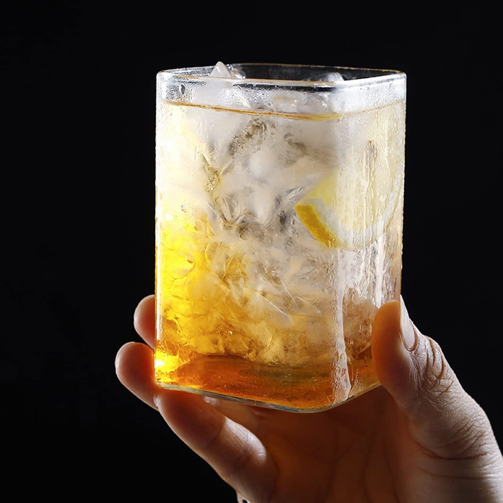 Szklane kubki cienkie kwadratowe szklanki do picia przezroczyste naczynia do picia zimny napój cola sok kawa mleko kubek restauracja artykuły kuchenne szklanki do picia (kolor: 3 szt. 400 ml)