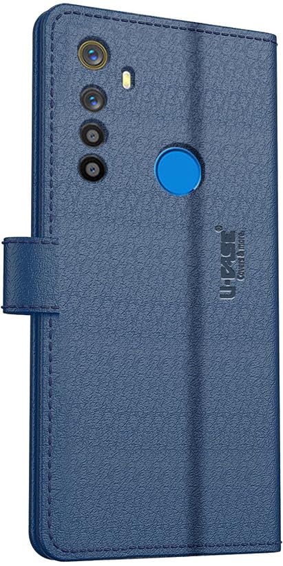 Image of U-Case Compatible with Realme 5 / Realme 5i / Realme 5s / Realme Narzo 10 Flip Cover | Leather Finish | Inside Pockets & Inbuilt Stand | Shockproof Wallet Style Magnetic Closure Back Cover Case
