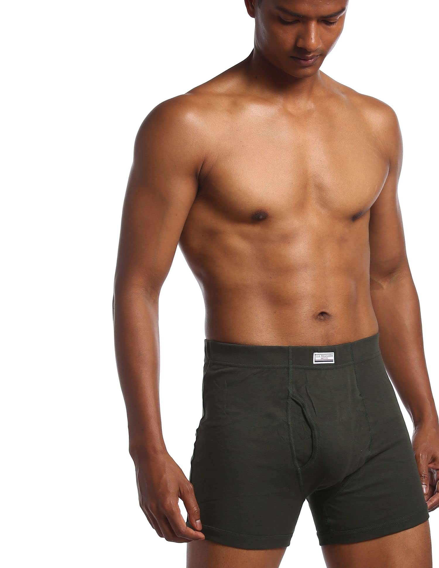Mens Solid Cotton Mid Rise Trunks - Pack of 2-image-44