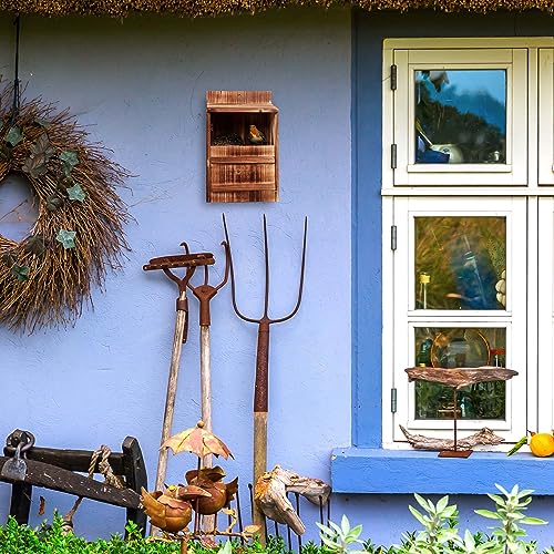 Relaxdays Nistkasten für Halbhöhlenbrüter, aufklappbar, Einflugspalt HxB: 10 x 19,5 cm, Vogelhaus zum Aufhängen, Natur