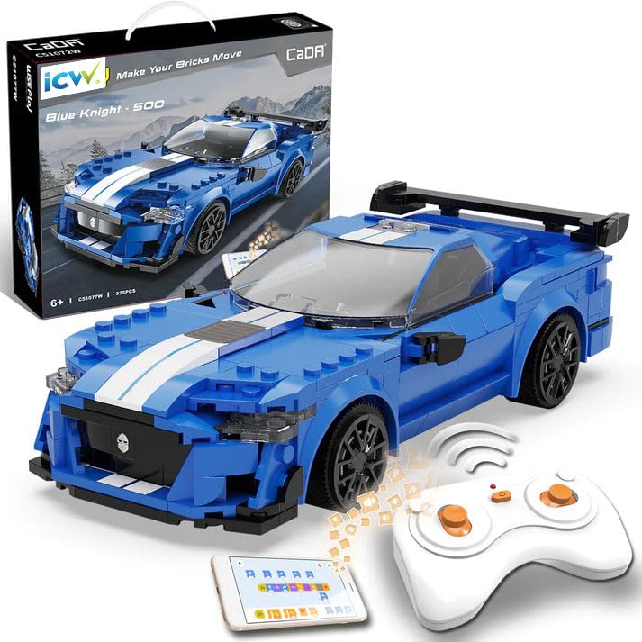 ICW High-Tech Remote Control Sports Car Series Vehicle STEM Building Bricks Blocks DIY Racing Car Construction Set (Blue Warrior (325 pc)) (B0CR1JSHYS) Amazon Price History, Amazon Price Tracker