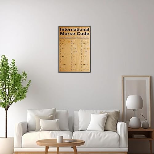 Miniatura 8 de Póster vintage internacional en código morse con alfabeto fonético morse, arte de pared retro de 1800 para amantes de los militares, pintura para