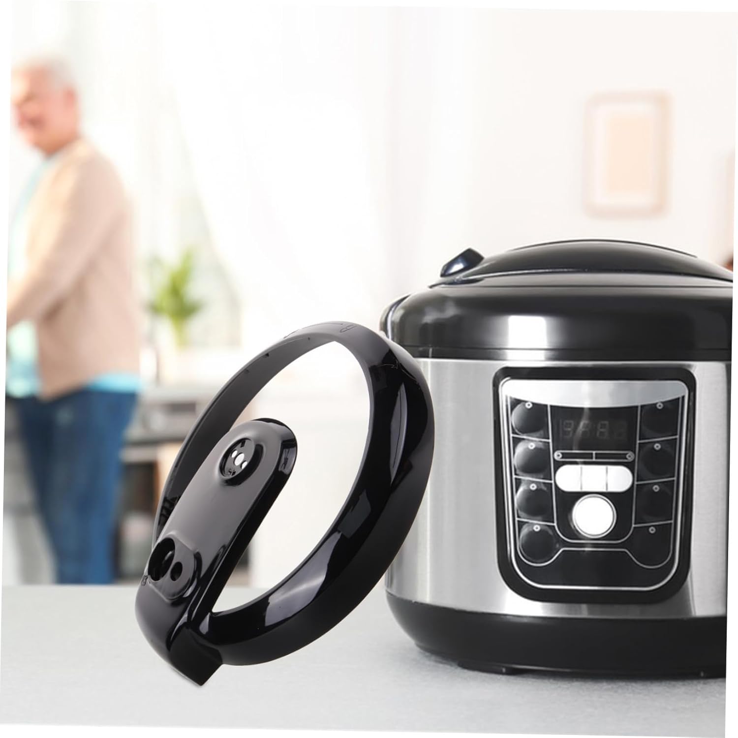 Electric Pressure Cooker Lid Cover Compatible My- Replacement Kitchen Accessory for Safe Cooking Reduces Overcooking Easy to Install Model