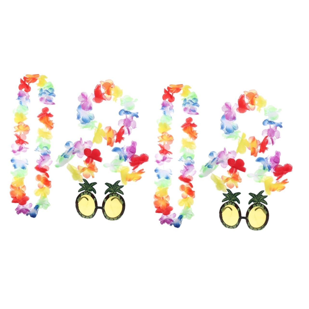 Abaodam 2 Juegos Gafas Hawaianas Collar De Fotos Para Fotos Collar Hawaiano Collar De Flores De Simulación Collar De Flores Hawaianas El Plastico Ropa Playa Banquete