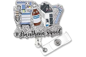 Anesthesia Novelty - Fun Glitter Badge Scroll Retractable for Anesthesiologists - Christmas...