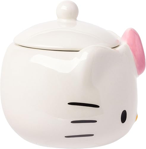 Miniatura 34 de Silver Buffalo Tarro de cerámica para aperitivos o galletas de color rosa de Hello Kitty, de Sanrio, tamaño mediano Hello Kitty Waving (cerámica)
