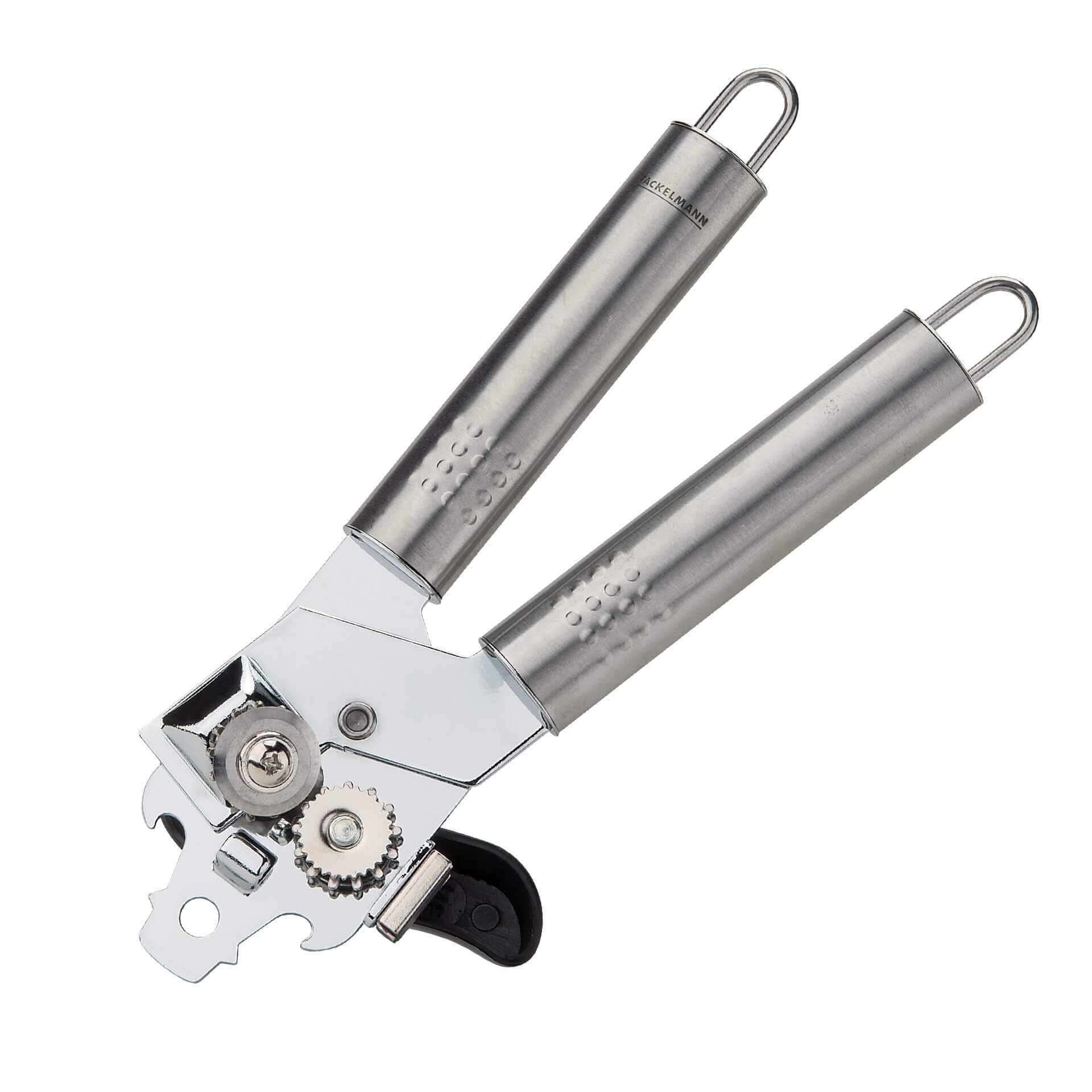 Fackelmann Dosenöffner OVALGRIFF, praktischer Konservenöffner aus Edelstahl, Universalöffner mit ergonomischem Griff (Farbe: Silber), Menge: 1 Stück Küche, Haushalt & Wohnen