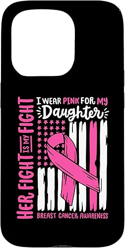 Vista 31 de iPhone 11 Pro Max - Bandera de cáncer de mama I Wear Pink Daughter Her Fight My Fight Case