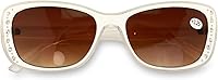 Vista 1 de V.W.E. Lentes de sol bifocales de lectura para mujer, lentes de lectura con diamantes de imitación translúcidos