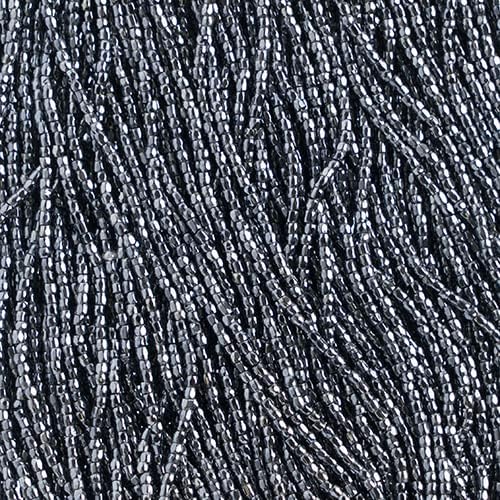 Czech Seed Beads 3Cut 12/0 Metallic Gunmetal Strung 3600 Beads for Jewelry Making and Crafts