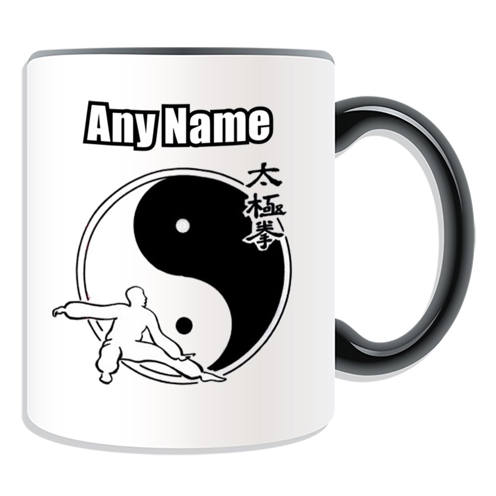Personalised Gift - Tai Chi Chuan / Taiji / Taijiquan in Chinese Character with Bagua Mug (Martial Arts Design Theme, Colour Options) - Any Name / Message on Your Unique - Kung Fu Kungfu China Chinese Eight Symbols