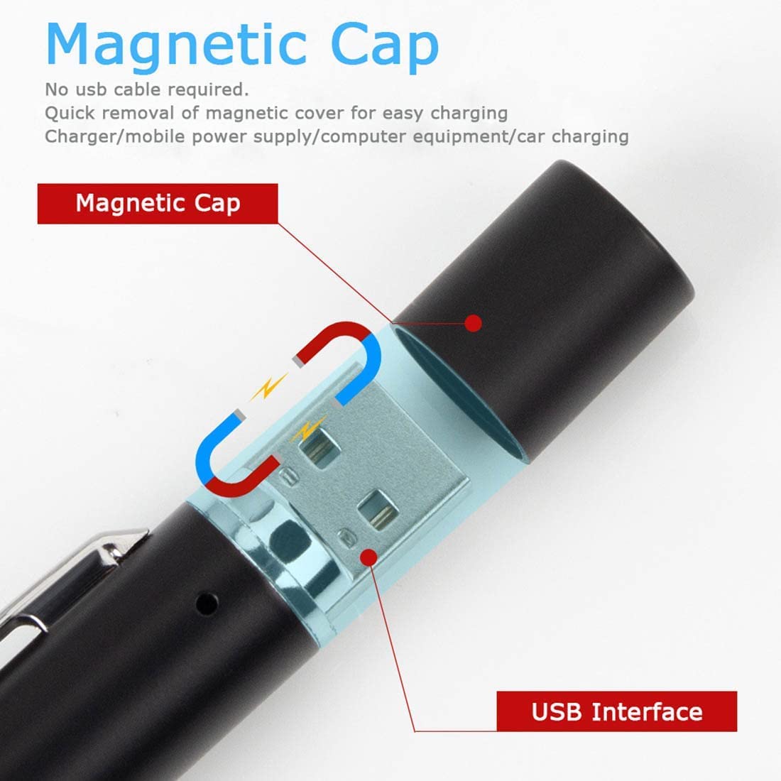 LEKIA Cat Toys for Indoor Cats Kittens, Interactive Cat Dog Toy LED Light Pointer, Long Range 3 Modes USB Rechargeable for Pet Chaser Tease Stick Training Exercise, 2 Pack