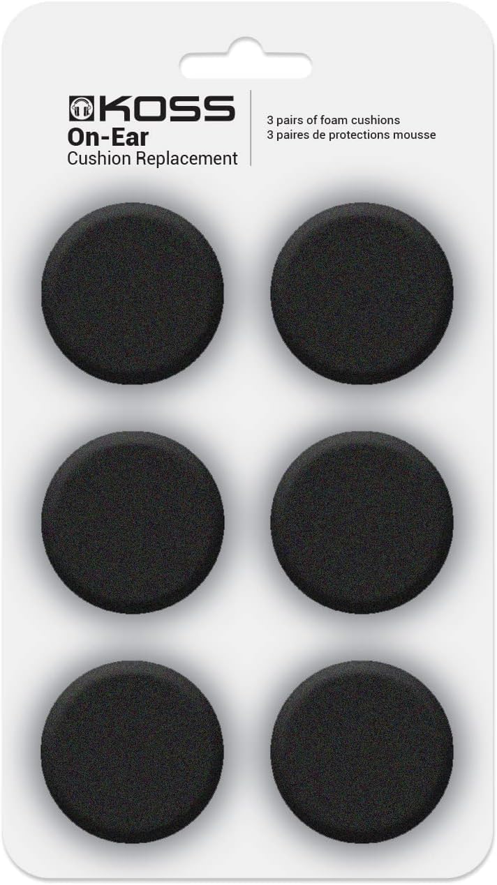 Koss Portable Replacement Cushions,Black (Pack of 12)