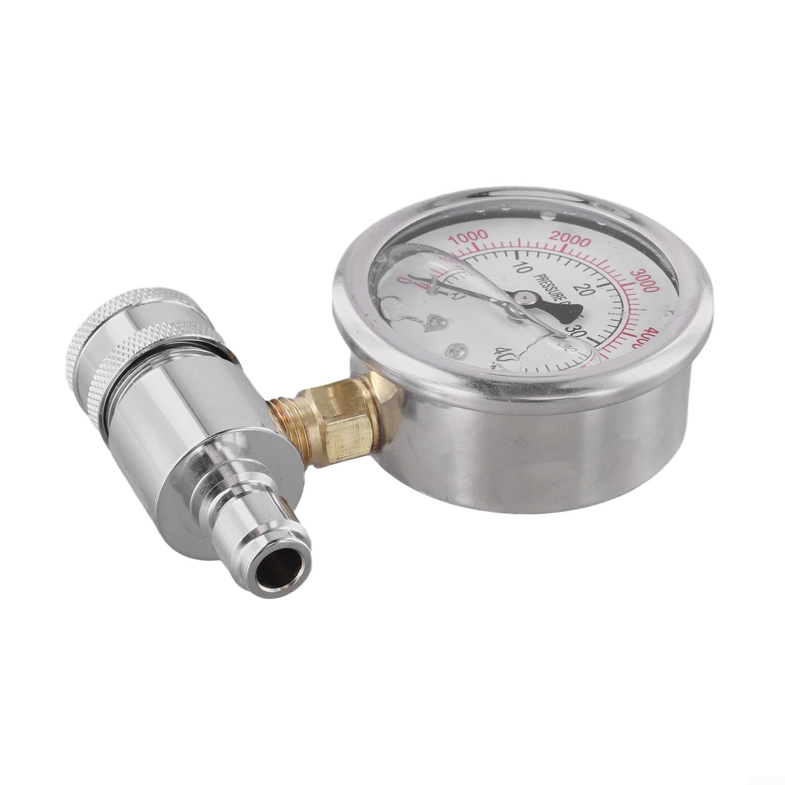 Rondella ad alta pressione Manometro 6000 PSI in acciaio inox 3/8 pollici attacco rapido accessori per lavaggio auto, dispositivo di pulizia manometro misurazione della pressione strumento di