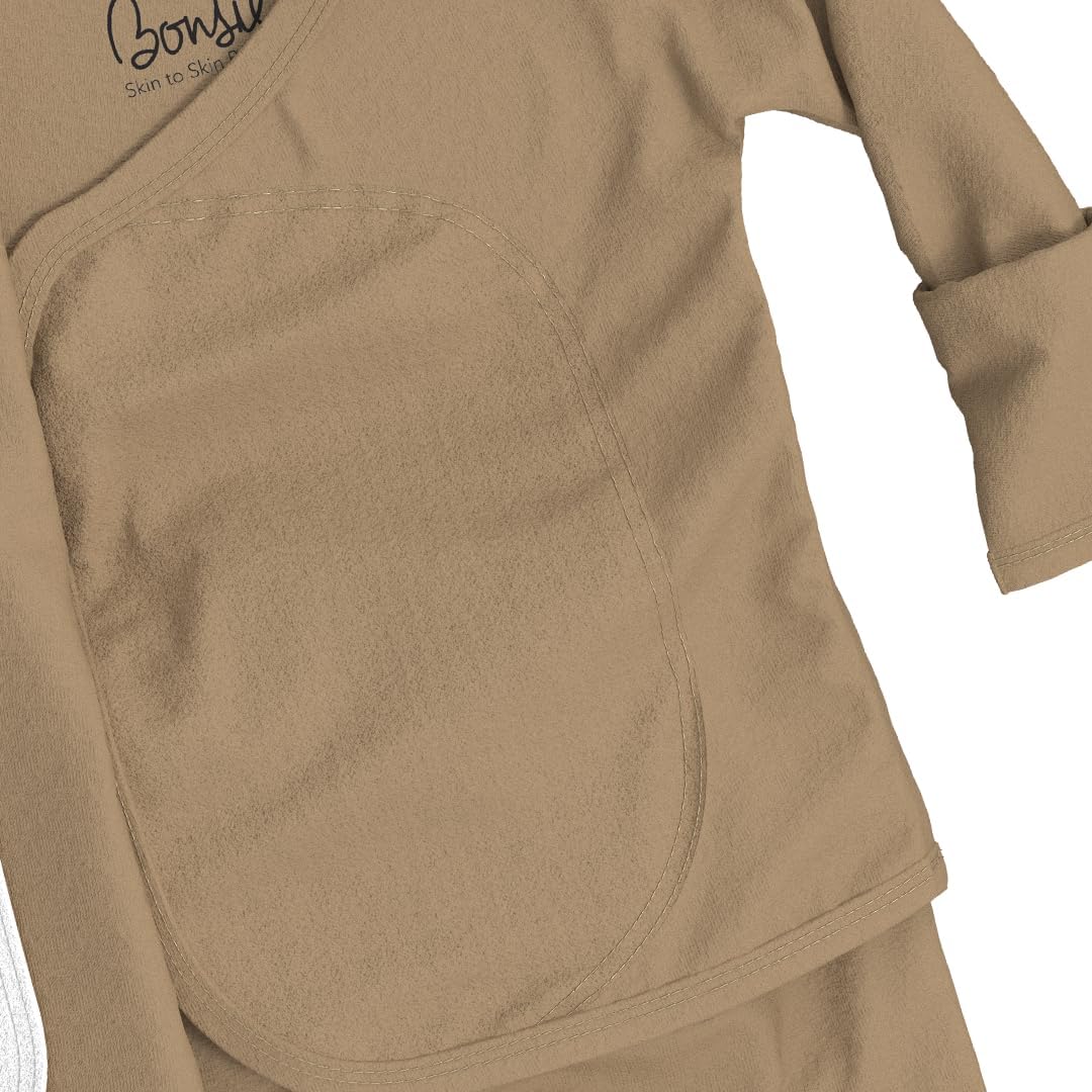 Bonsie Skin to Skin Babywear Footie - Brown Baby Footed Bodysuit - Mocha (Newborn)