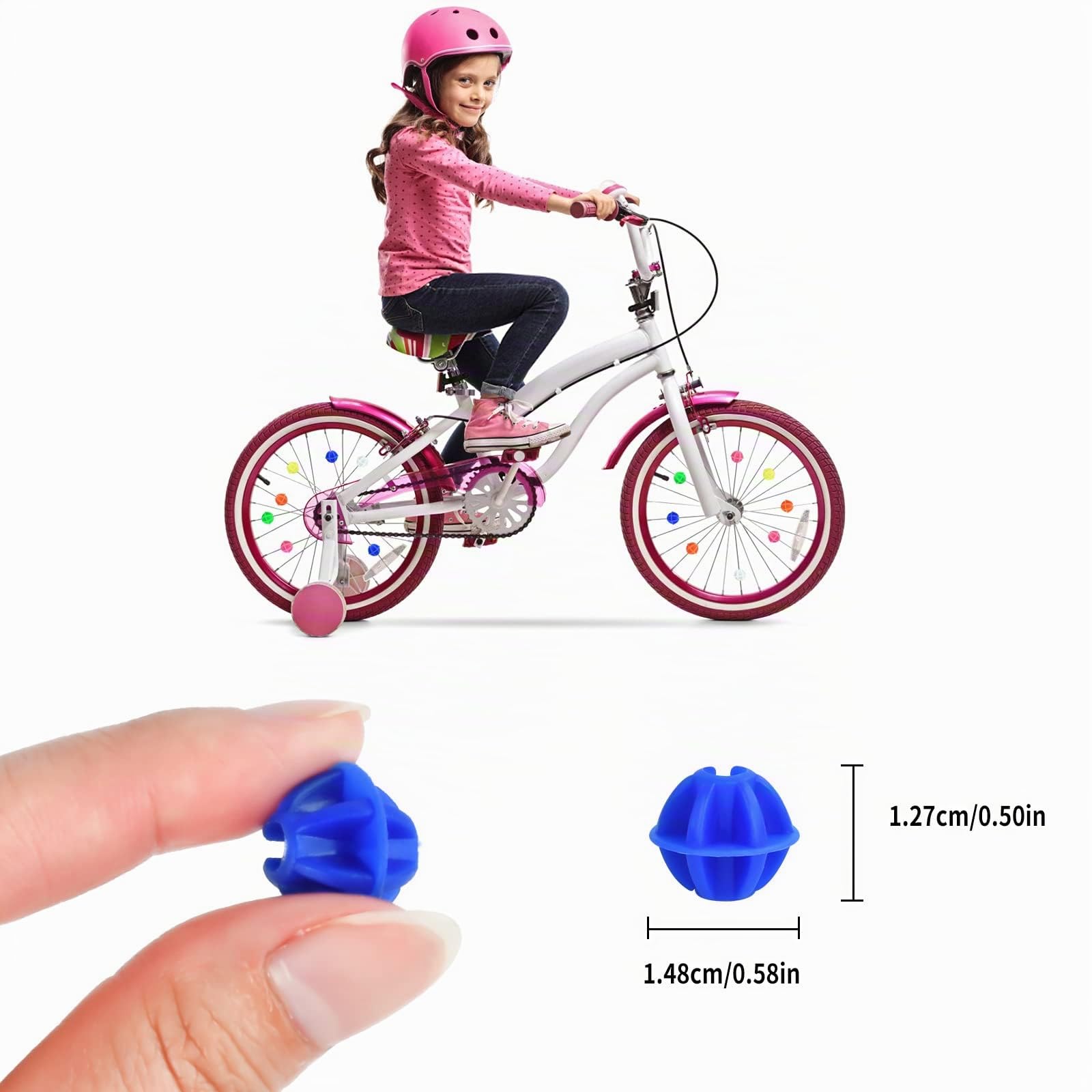 KATELUO 108 Stück Speichen Perlen Kinder,Speichenperlen Kinderfahrrad Reflektierend,Speichenklicker Fahrrad Kinder,Speichenperlen Kinderfahrrad,für Kinder Fahrrad Speichen Dekoration Sport & Freizeit