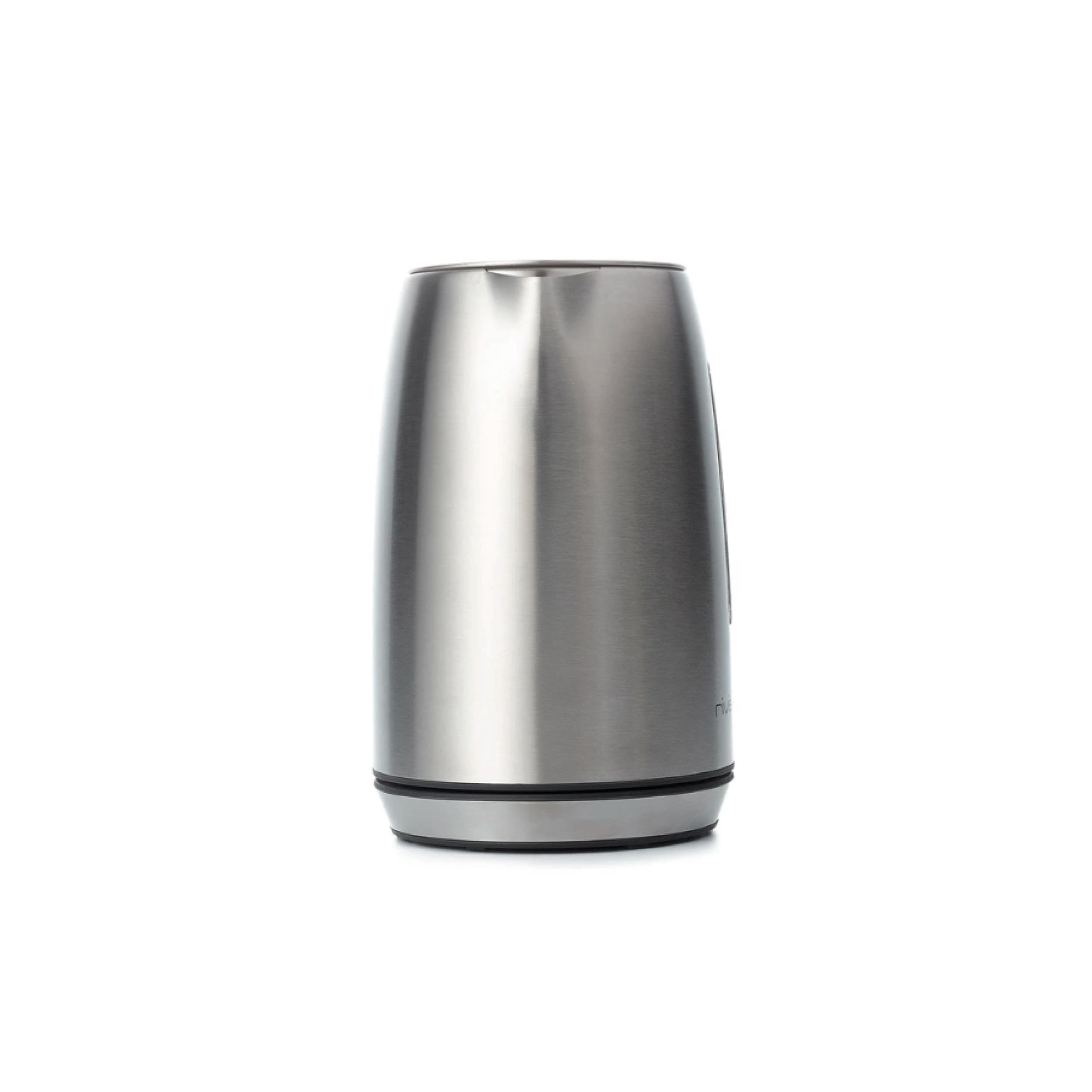 riviera&bar Bouilloire SIENA à Température Réglable - Compacte en Inox Brossé avec Socle Pivotant 360°, Protection Anti Surchauffe, Écran Digital et Maintien au Chaud - 1L - Inox
