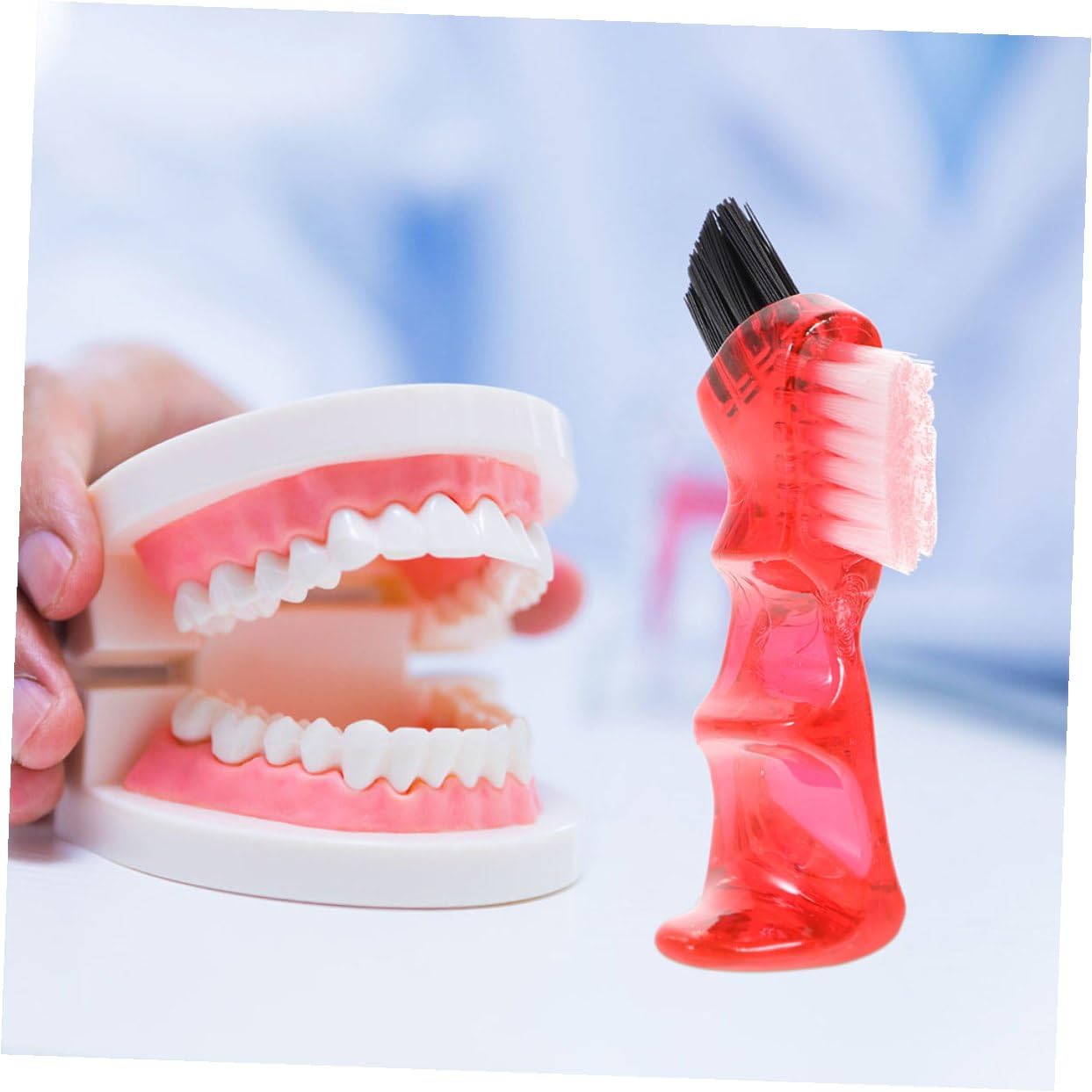 Spazzolino per Protesi 3 Pezzi Mini Creativo in Plastico per Pulizia Protesi Dentarie Pratico e Comodo da Portare a Casa