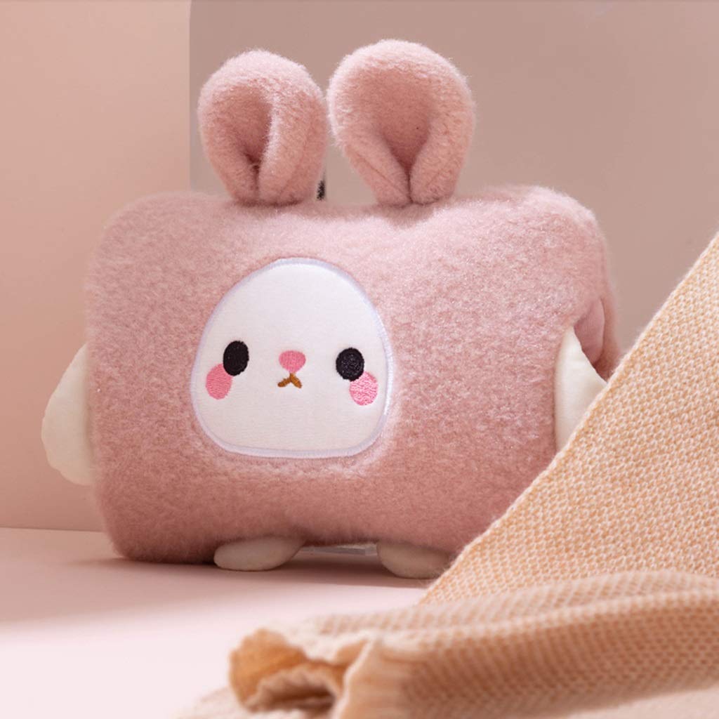 SKUZA Wärmflasche, elektrische wiederaufladbare Wärmflasche mit Fleece-Handwärmer, tragbare Wärmtasche, Geschenke for Mädchen (Color : Pink)
