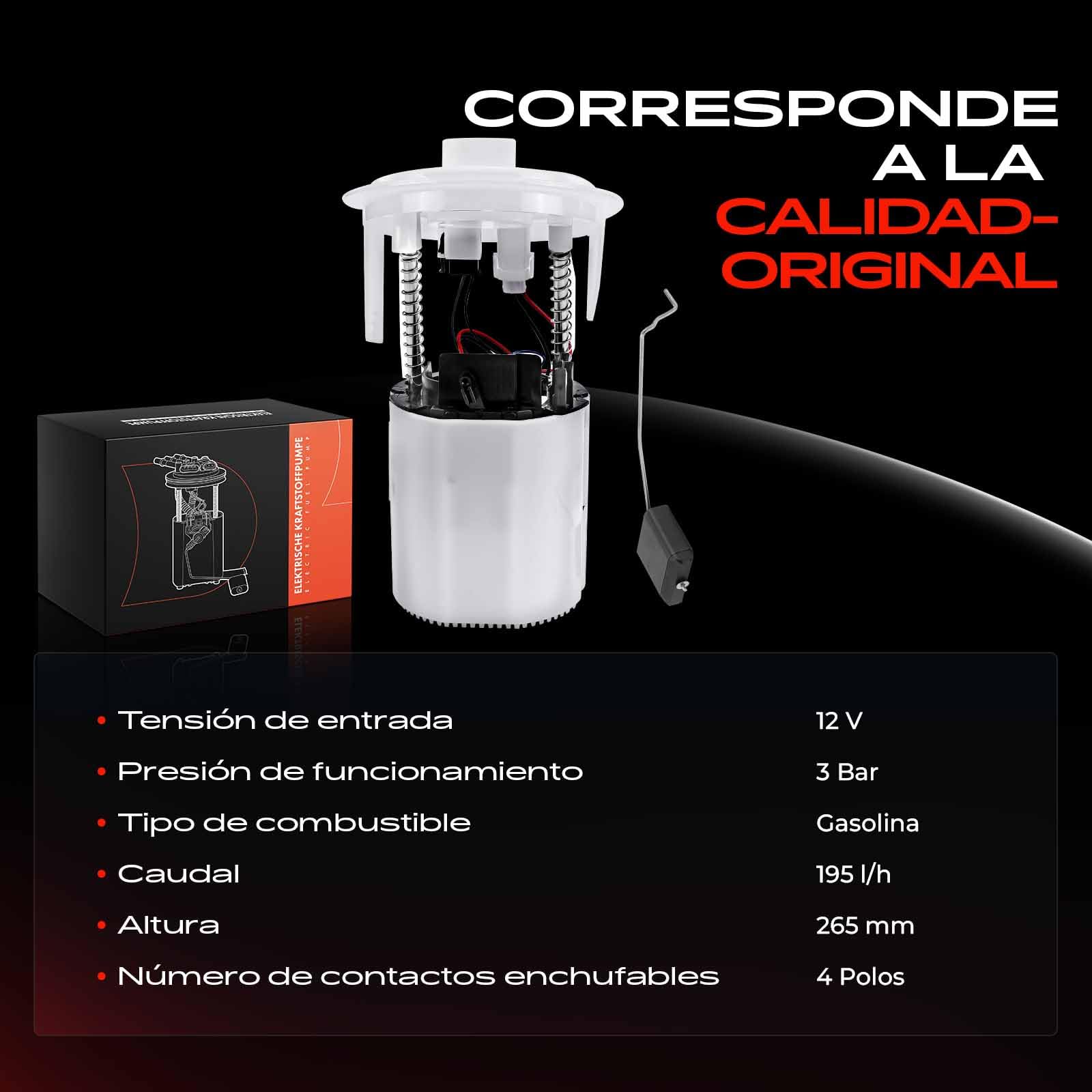 Frankberg Bomba de combustible surtidor de gasolina unidad de suministro | 4 pines; Compatible con: Clase C W204, Clase E Cabriolet A207, Clase E W212, Coupé Clase E C207, Clase GLK X204