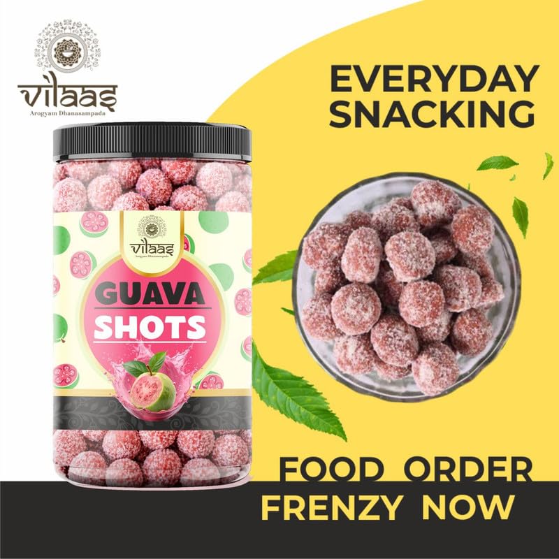 Image of VILAAS Guava Shot Mukhwas Candy Balls 300gm | Sweet & Tangy Guava Flavour Mouth Freshener | Traditional After-Meal Treat | Flavoured Mukhwas Snack